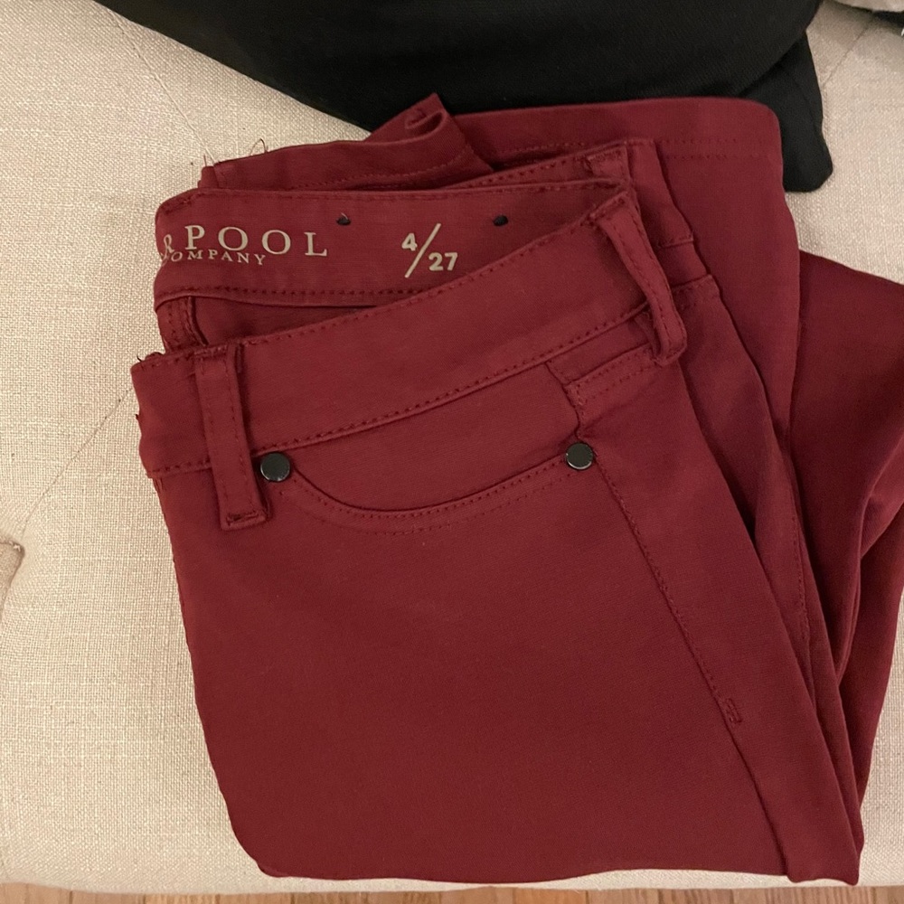Wine skinny jeans
